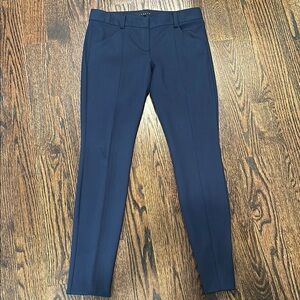 Theory Navy Wool Blend Straight Leg (258)